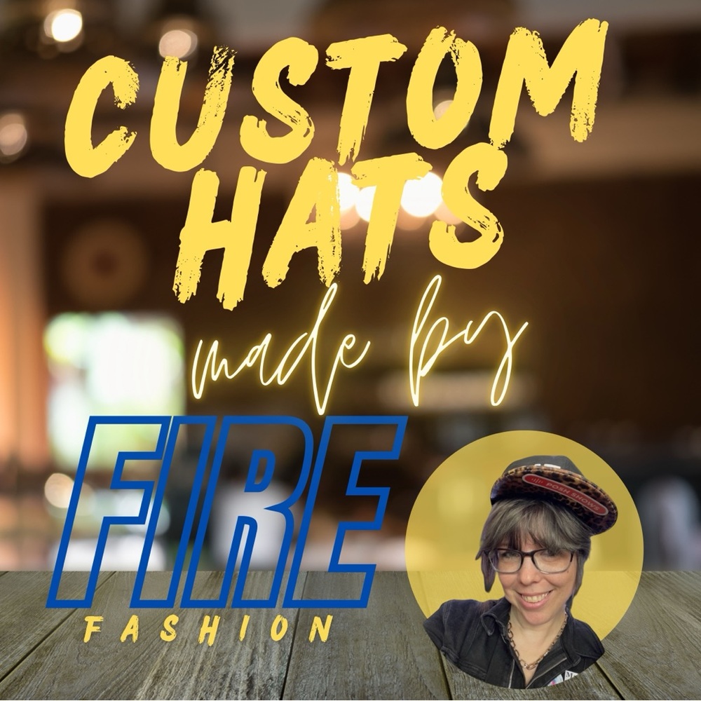 Custom Hats: hand stitched by Maria @ Firefashion
